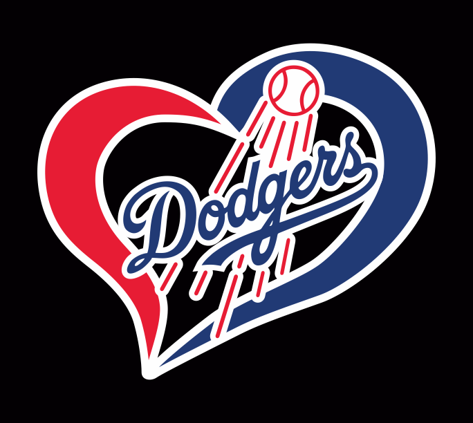 Los Angeles Dodgers Heart Logo vinyl decal